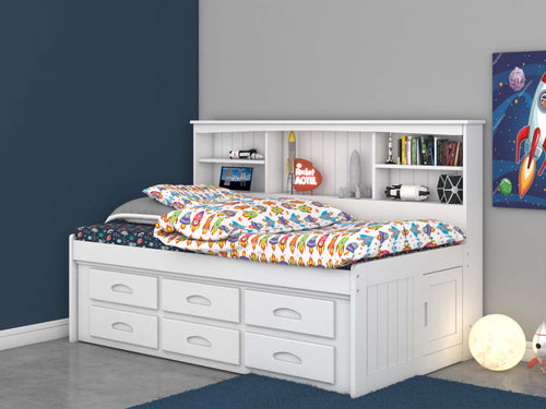 0222 - Twin Bookcase Daybed White (Hardware Kit)