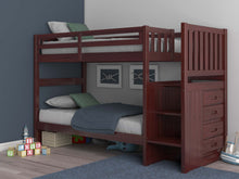 Load image into Gallery viewer, 2814-ToT - Twin/Twin Staircase Bunk Bed Merlot (Hardware Kit)