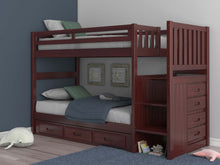 Load image into Gallery viewer, 2817-TT - Merlot Twin over Twin Stairbed (Hardware Kit)