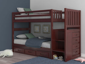 2817-TT - Merlot Twin over Twin Stairbed (Hardware Kit)