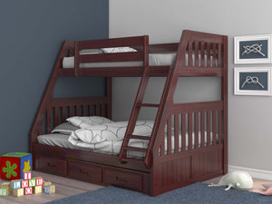 2819 - Merlot Twin over Full Bunk Bed (Hardware Kit)