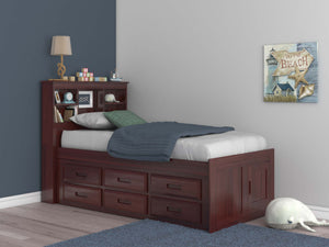 2820 - Twin Bookcase Bed Merlot (Hardware Kit)