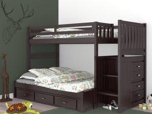 2917-TF - Espresso Twin over Full Stairbed (Hardware Kit)