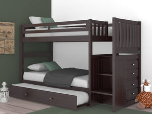 2917-TT - Espresso Twin over Twin Stairbed (Hardware Kit)
