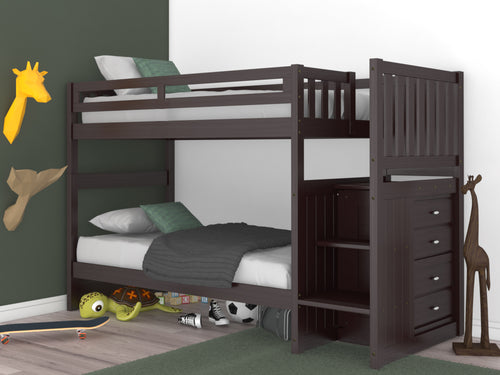 2917-TT - Espresso Twin over Twin Stairbed (Hardware Kit)