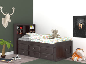 2920 - Twin Bookcase Bed Espresso (Hardware Kit)