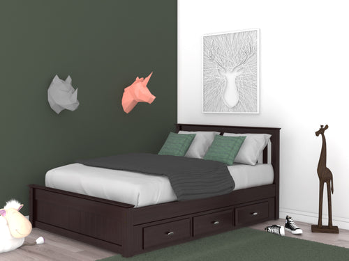 2931 - Full Platform Bed Espresso (Hardware Kit)