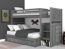 Load image into Gallery viewer, 3217-TF - Charcoal Twin over Full Stairbed (Hardware Kit)