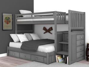 3217-TF - Charcoal Twin over Full Stairbed (Hardware Kit)