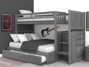 3217-TF - Charcoal Twin over Full Stairbed (Hardware Kit)