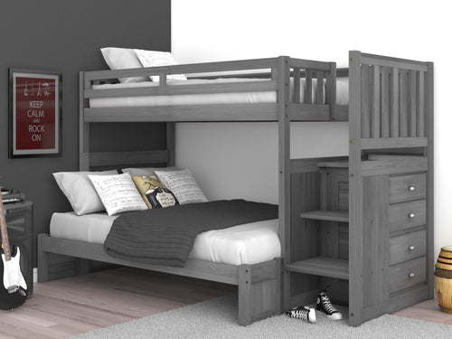 3217-TF - Charcoal Twin over Full Stairbed (Hardware Kit)