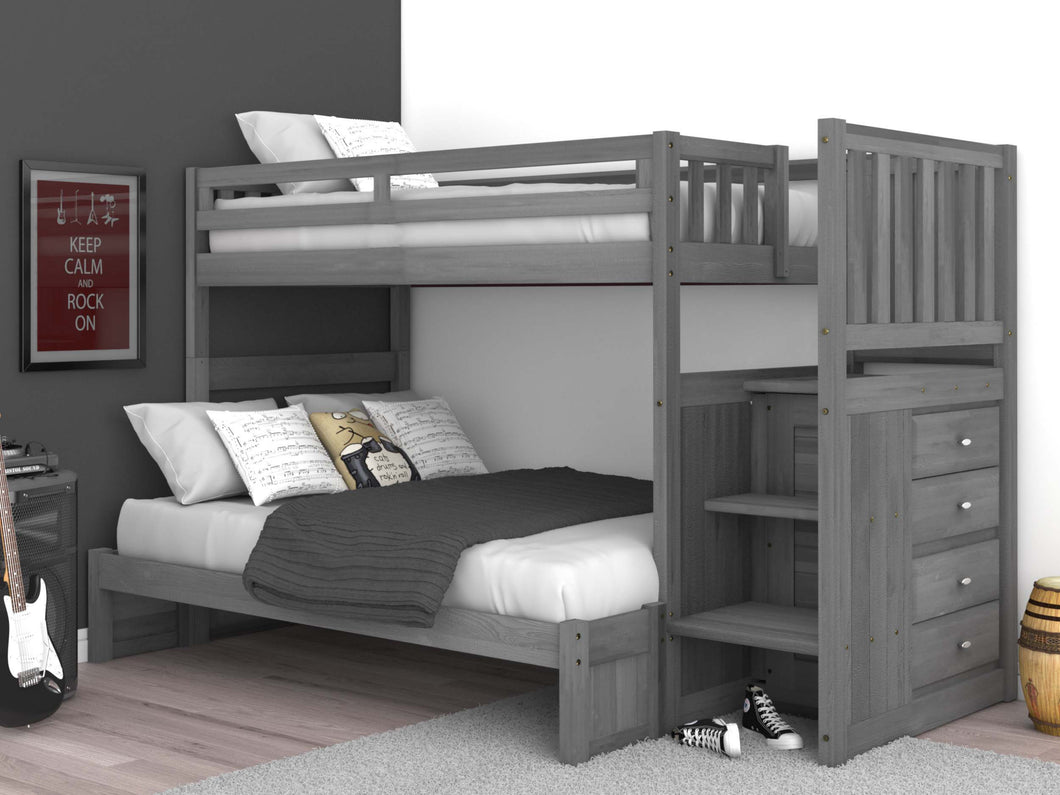 3217-TF - Charcoal Twin over Full Stairbed (Hardware Kit)