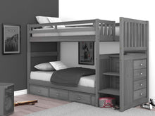 Load image into Gallery viewer, 3217-TT - Charcoal Twin over Twin Stairbed (Hardware Kit)
