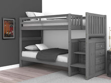 Load image into Gallery viewer, 3217-TT - Charcoal Twin over Twin Stairbed (Hardware Kit)