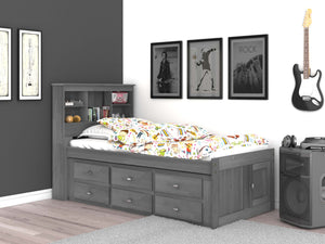 3220 - Twin Bookcase Bed Charcoal (Hardware Kit)