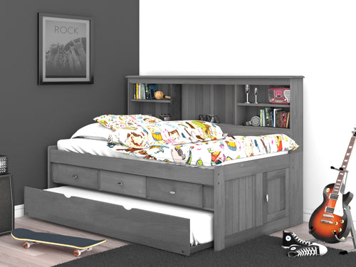 3222 - Twin Bookcase Daybed Charcoal (Hardware Kit)