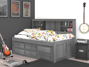 3222 - Twin Bookcase Daybed Charcoal (Hardware Kit)