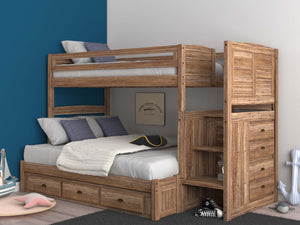 4114-TF - Twin/Full Staircase Bunk Sand (Hardware Kit)