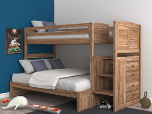 4114-TF - Twin/Full Staircase Bunk Sand (Hardware Kit)