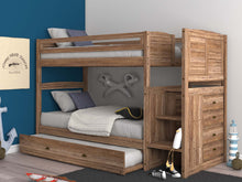 Load image into Gallery viewer, 4114-TT - Twin/Twin Staircase Bunk Sand (Hardware Kit)
