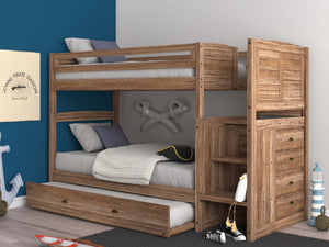 4114-TT - Twin/Twin Staircase Bunk Sand (Hardware Kit)