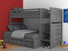 Load image into Gallery viewer, 4214-TF - Twin/Full Staircase Bunk Gray (Hardware Kit)
