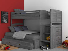 Load image into Gallery viewer, 4214-TF - Twin/Full Staircase Bunk Gray (Hardware Kit)