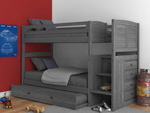 Load image into Gallery viewer, 4214-TT - Twin/Twin Staircase Bunk Gray (Hardware Kit)