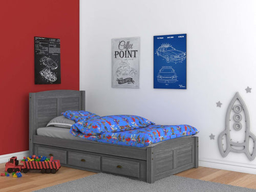 4230 - Twin Platform Bed Gray (Hardware Kit)