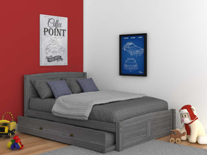 4231 - Full Platform Bed Gray (Hardware Kit)