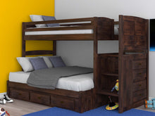 Load image into Gallery viewer, 4814-TF - Twin/Full Staircase Bunk Chestnut (Hardware Kit)
