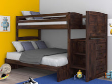 Load image into Gallery viewer, 4814-TF - Twin/Full Staircase Bunk Chestnut (Hardware Kit)