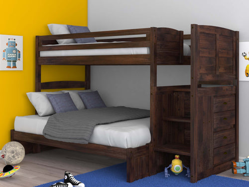 4814-TF - Twin/Full Staircase Bunk Chestnut (Hardware Kit)