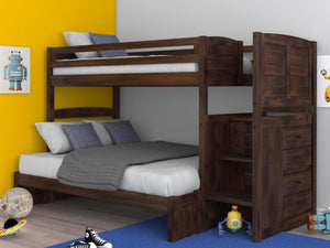 4814-TF - Twin/Full Staircase Bunk Chestnut (Hardware Kit)