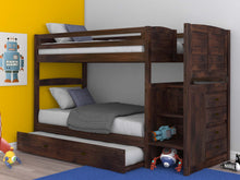 Load image into Gallery viewer, 4814-TT - Twin/Twin Staircase Bunk Chestnut (Hardware Kit)