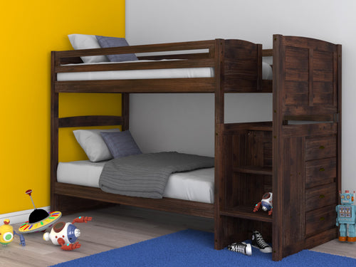 4814-TT - Twin/Twin Staircase Bunk Chestnut (Hardware Kit)
