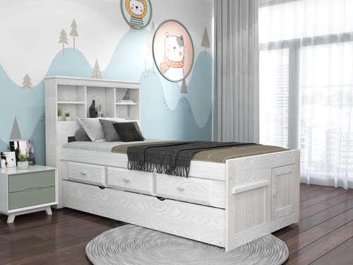 5220 - Ash Twin Bookcase Bed (Hardware Kit)