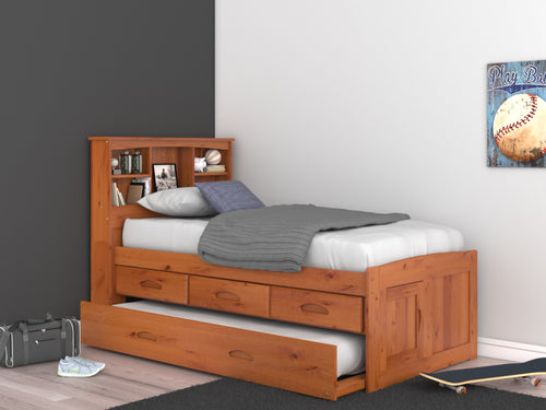 82120 - KD Twin Bookcase Bed Honey (Hardware Kit)