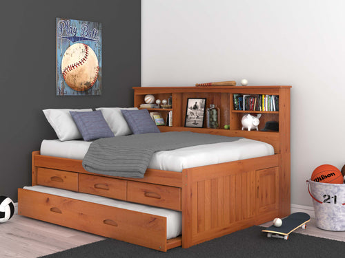 82123 - KD Full Bookcase Daybed Honey (Hardware Kit)