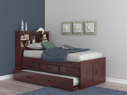 82820 - KD Twin Bookcase Bed Merlot (Hardware Kit)