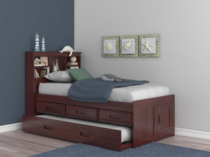 82820 - KD Twin Bookcase Bed Merlot (Hardware Kit)