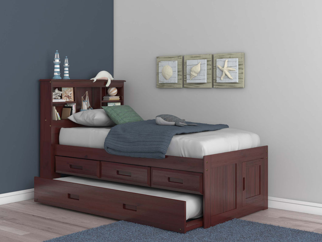 82820 - KD Twin Bookcase Bed Merlot (Hardware Kit)