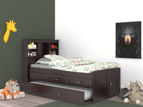 82920 - KD Twin Bookcase Bed Espresso (Hardware Kit)