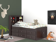 Load image into Gallery viewer, 82920 - KD Twin Bookcase Bed Espresso (Hardware Kit)
