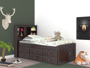 82920 - KD Twin Bookcase Bed Espresso (Hardware Kit)