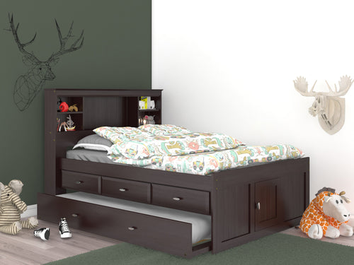 82921 - KD Full Bookcase Bed Espresso (Hardware Kit)